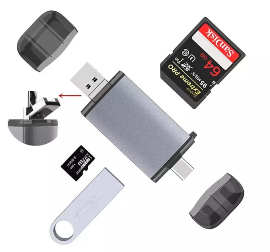divyanshi MTech 6 in 1 with OTG, SD Card Reader | Connect with Type-C, Micro USB | Metal Body, Portable Card Reader Supports USB Drives, TF, SD, Micro SD, SDHC, MMC and More | Pack of 1-picture-19