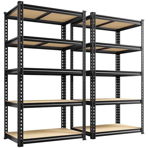 DurayLoly Set of 2 Storage Shelves 27.7"W Metal Shelving 2010LBS