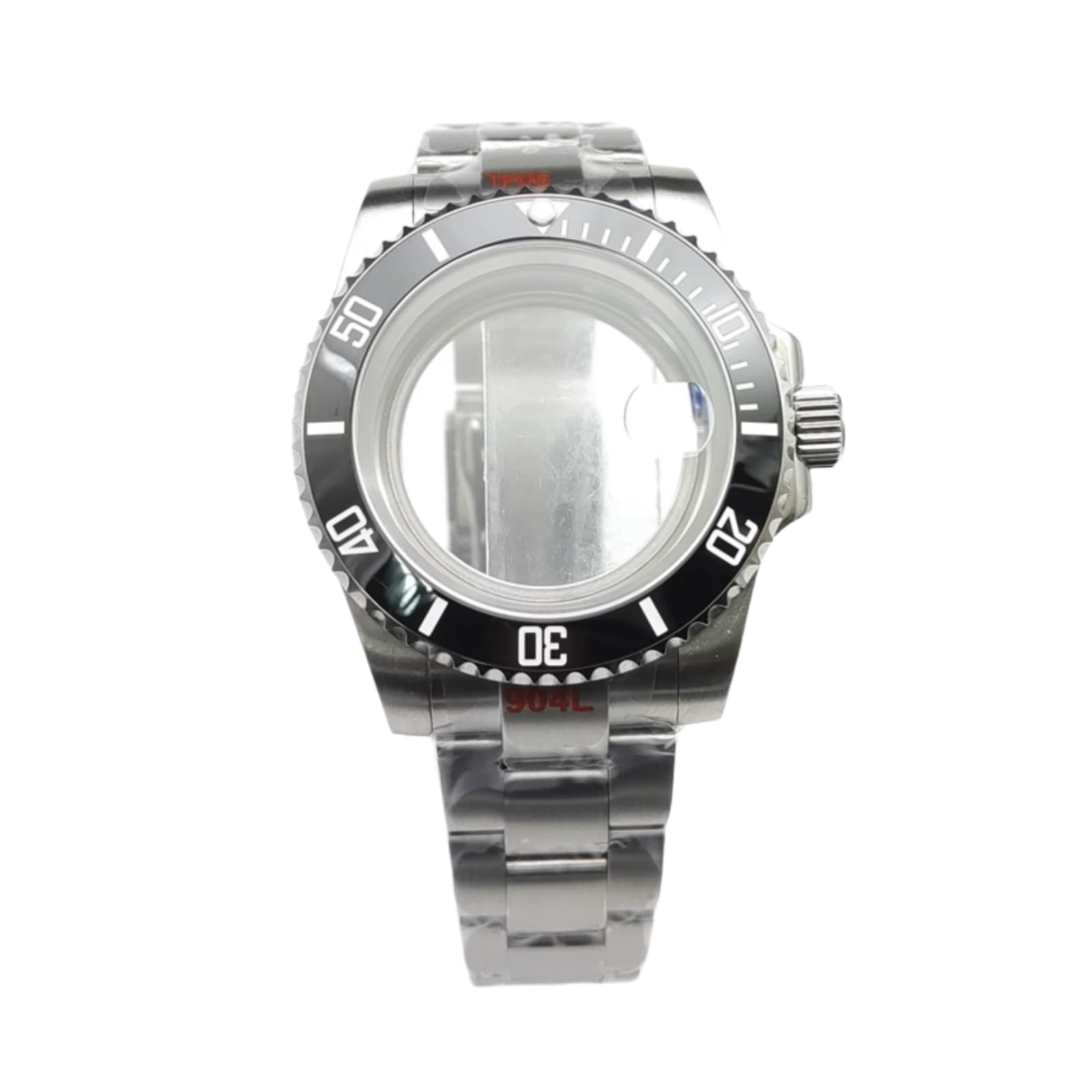 Set Cassa E Bracciale 40 mm Acciaio 904L Subacqueo GMT Stile Yacht Vetro Zaffiro Lente Datario Compatibile Con Movimento NH36 per Rolex Submariner/GMT-Master/Yacht-Master - 21