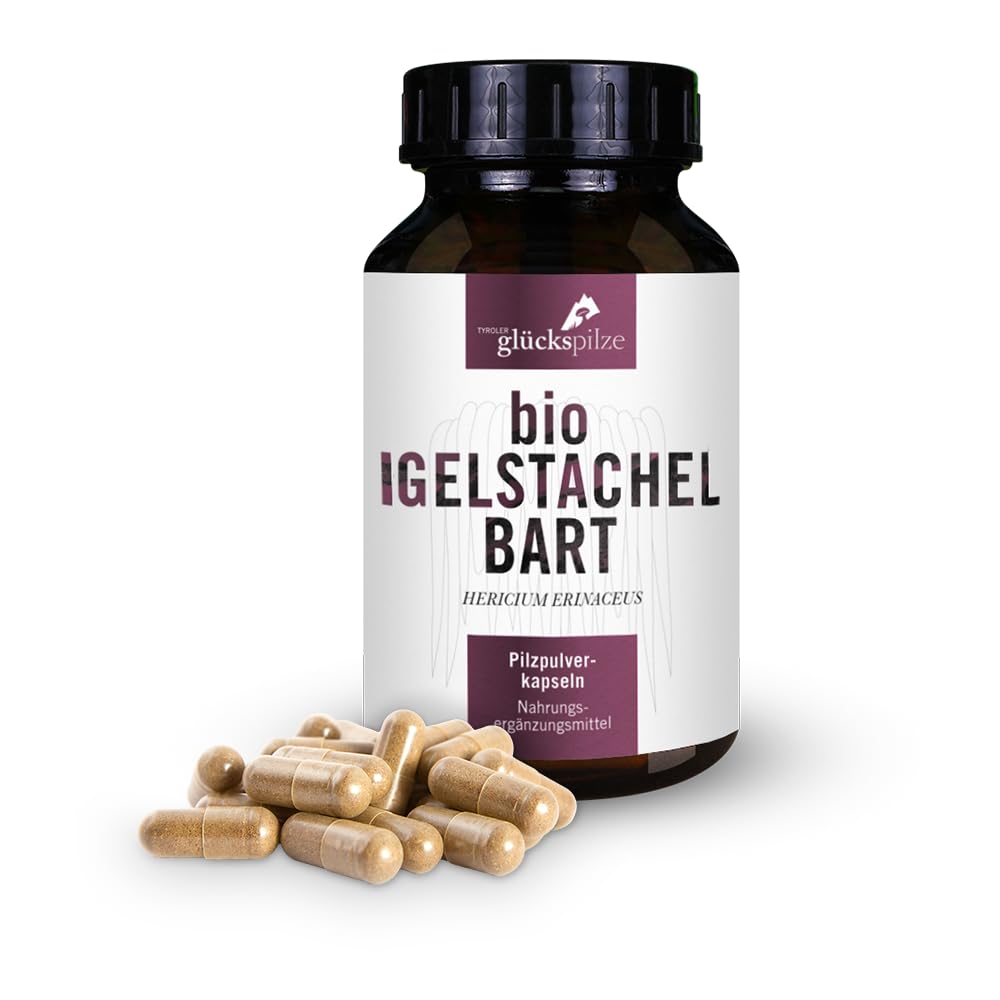 BIO Hericium Kapseln - Löwenmähne, Lions Mane, Igelstachelbart vom ganzen Pilz - Vitalpilz Hericium erinaceus Pilzpulverkapseln ultrafein vermahlen - AT-BIO-701 Bio-Zucht in Österreich - 120 Stk