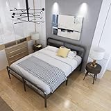 Emiosmt 14 Inch Queen Size Metal Bed Frame with Headboard and Footboard,2500lbs Heavy Duty Steel Sla