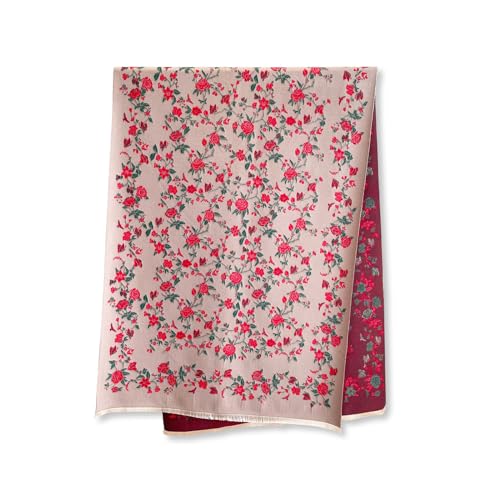 LumiSyne Invierno Bufanda Chal De Cachemira Para Mujer Doble Cara Bicolor Romántico Estampado De Rosas Bufanda Reversible Con Borla Grande Pashmina Fulares Larga Bufanda De Cuello...