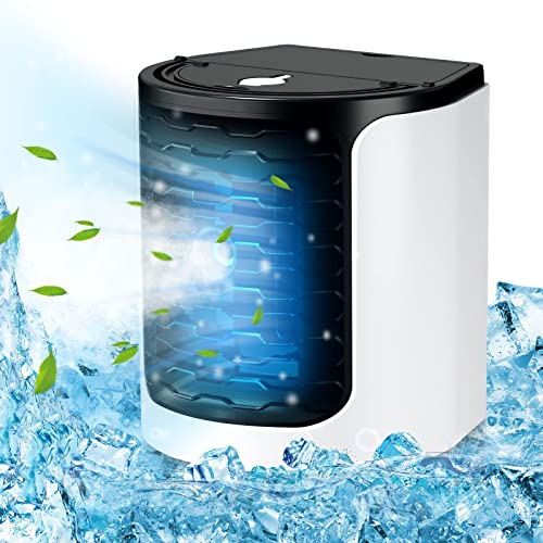 Portable Air Conditioners,3-In-1 Evaporative Mini Air Conditioner Cooler,Personal Air Cooler Humidifier,7 Colors Light,Desk Air Conditioner Cooling Fan for Home Office Bedroom Camping Portable Air Conditioners,3-In-1 Evaporative Mini Air Conditioner Cooler,Personal Air Cooler Humidifier,7 Colors Light,Desk Air Conditioner Cooling Fan for Home Office Bedroom Camping