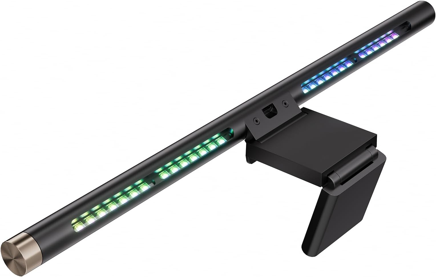Raone Dual Monitor Light Bar, Monitor lamp w/ LED Colorful RGB Backlights for Eye Caring/Space Saving 17.7 inch, USB Type C Powered Desk Lamp Sit On Top of Monitor for Reading Game Home Office, Black