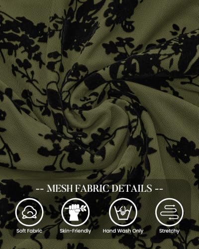BTFBM Womens Tops Floral Sheer Mesh Long Sleeve Blouses Dressy Casual - image 6