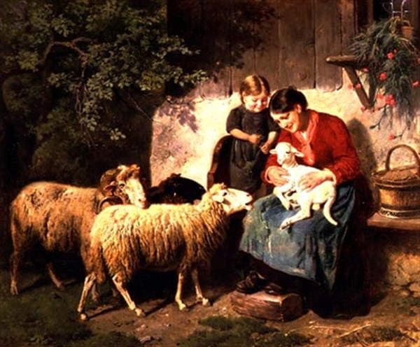 Toile de l'agneau Adolf Eberle SERENDIPITP pour chambre décoration douce