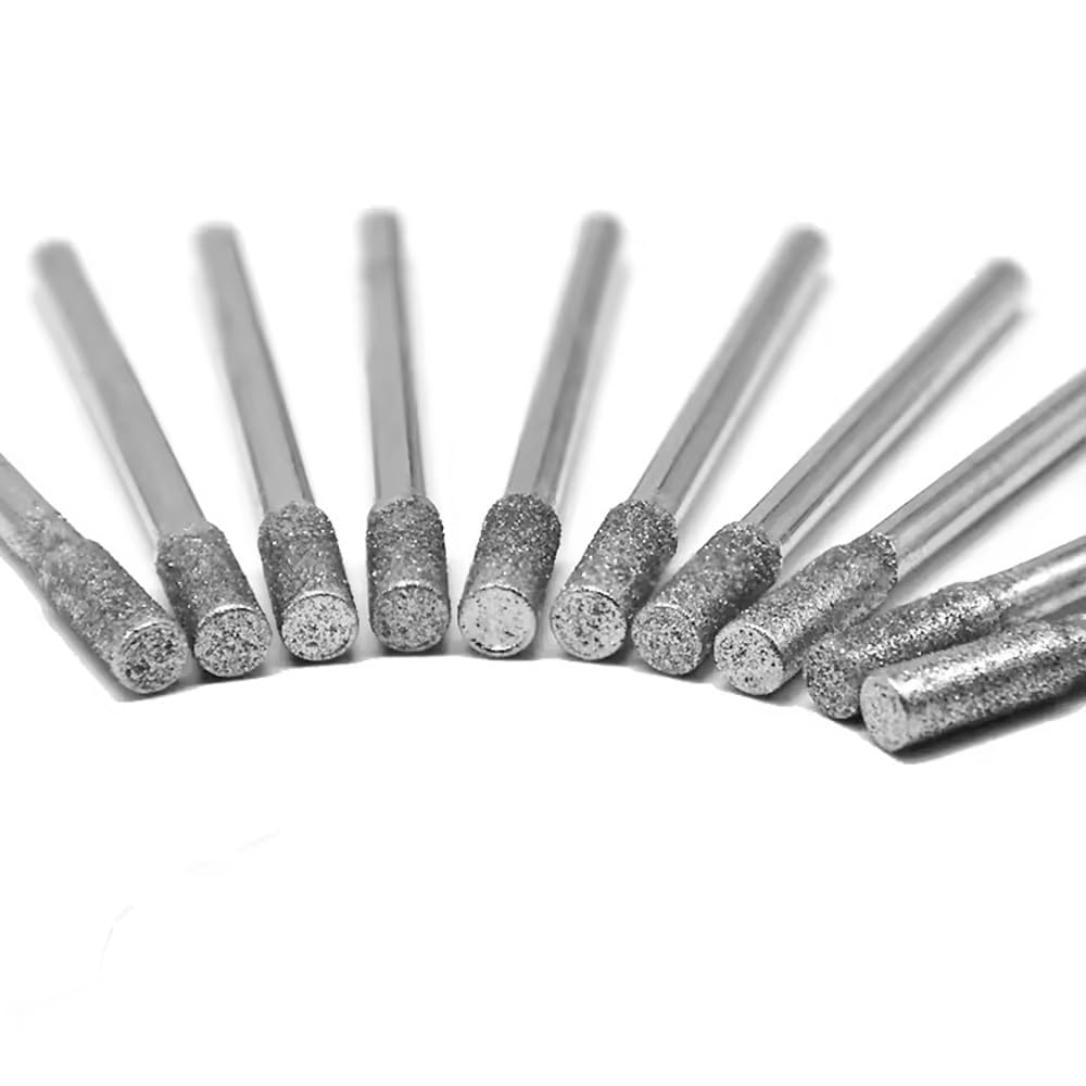 Fresa Cilindrica Rivestita Diamantata, Grana 240, Testa Da 6-40 Mm, Gambo Da 6-8 Mm for Utensili Lapidari, for Macinazione Di Vetro E Pietra (1 Pezzo)(30mm)