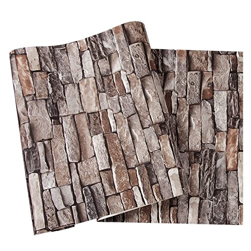 Brick Wallpaper Peel and Stick 3D Wallpaper Faux Stone Brick Peel and Stick Wallpaper Self Adhesive Removable Wallpaper Look Brick Wallpaper Stone Contact Paper for Room Backsplash 118"x17.7"