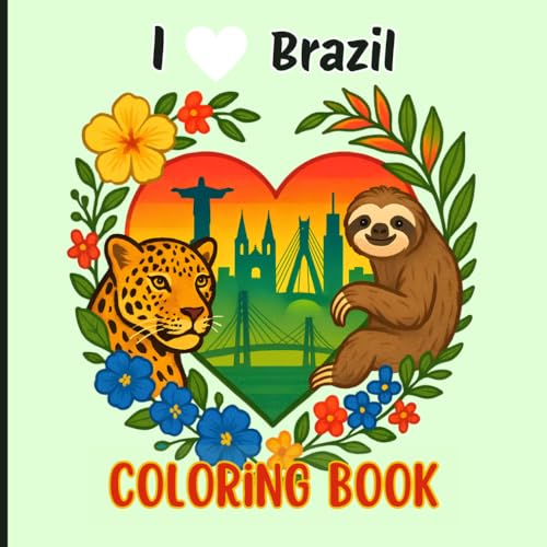 Brazil Coloring Book – Easy & Relaxing Iconic Landmarks, Wildlife & Tropical Scenes for Kids, Teens & Adults | Cute Travel Gift for Brazil Lovers image 2