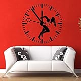 Fitness Wandaufkleber Wandtattoo Läufer Sport Zeit L Aufkleber Sprinter Uhr Schlafzimmer Dekor 86cm X 86cm