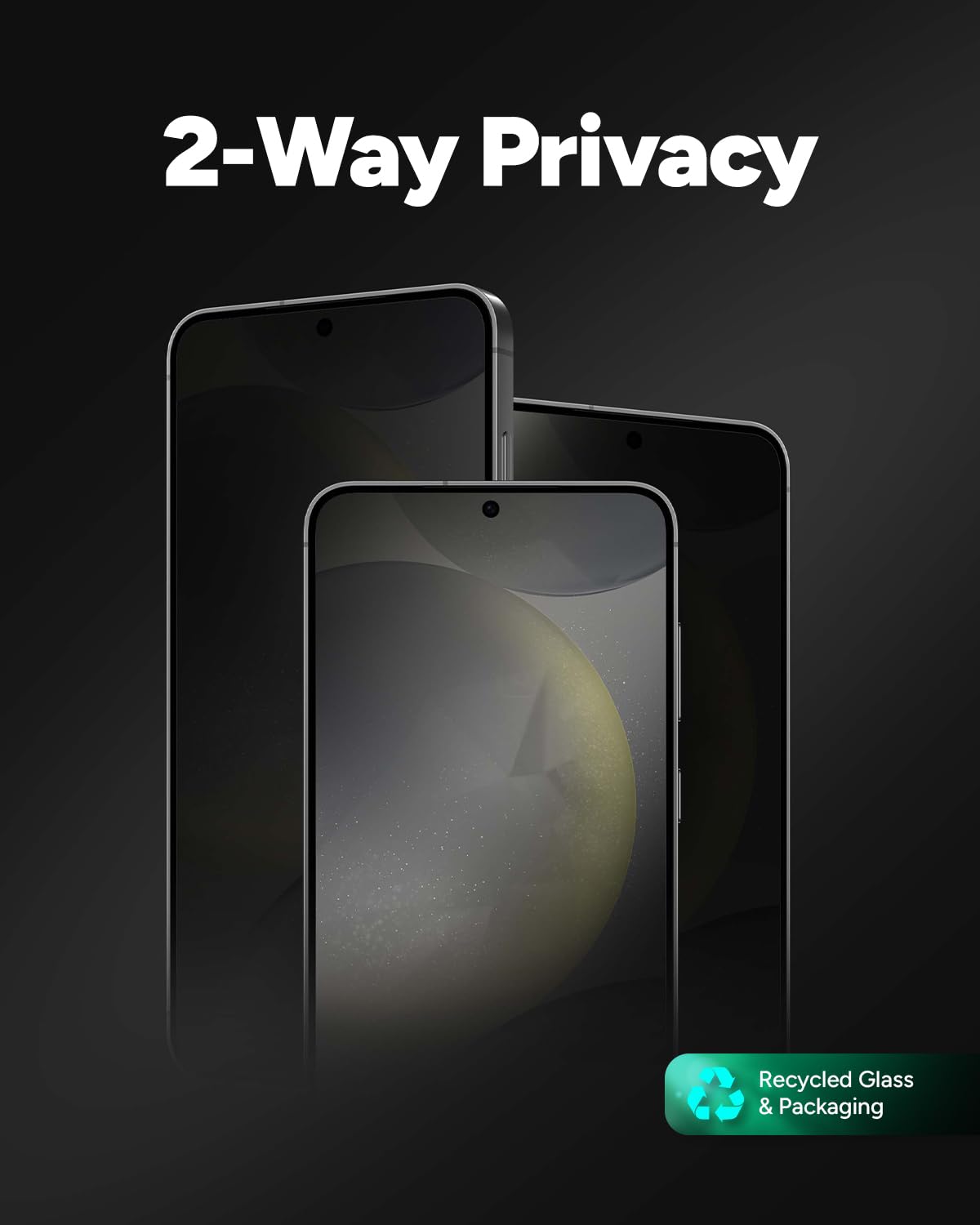 ZAGG InvisibleShield Fusion Privacy - Protector de pantalla antirreflectante para Samsung Galaxy S24+, polímero híbrido, filtro de privacidad de 2 vías, acabado mate, resistente a los arañazos