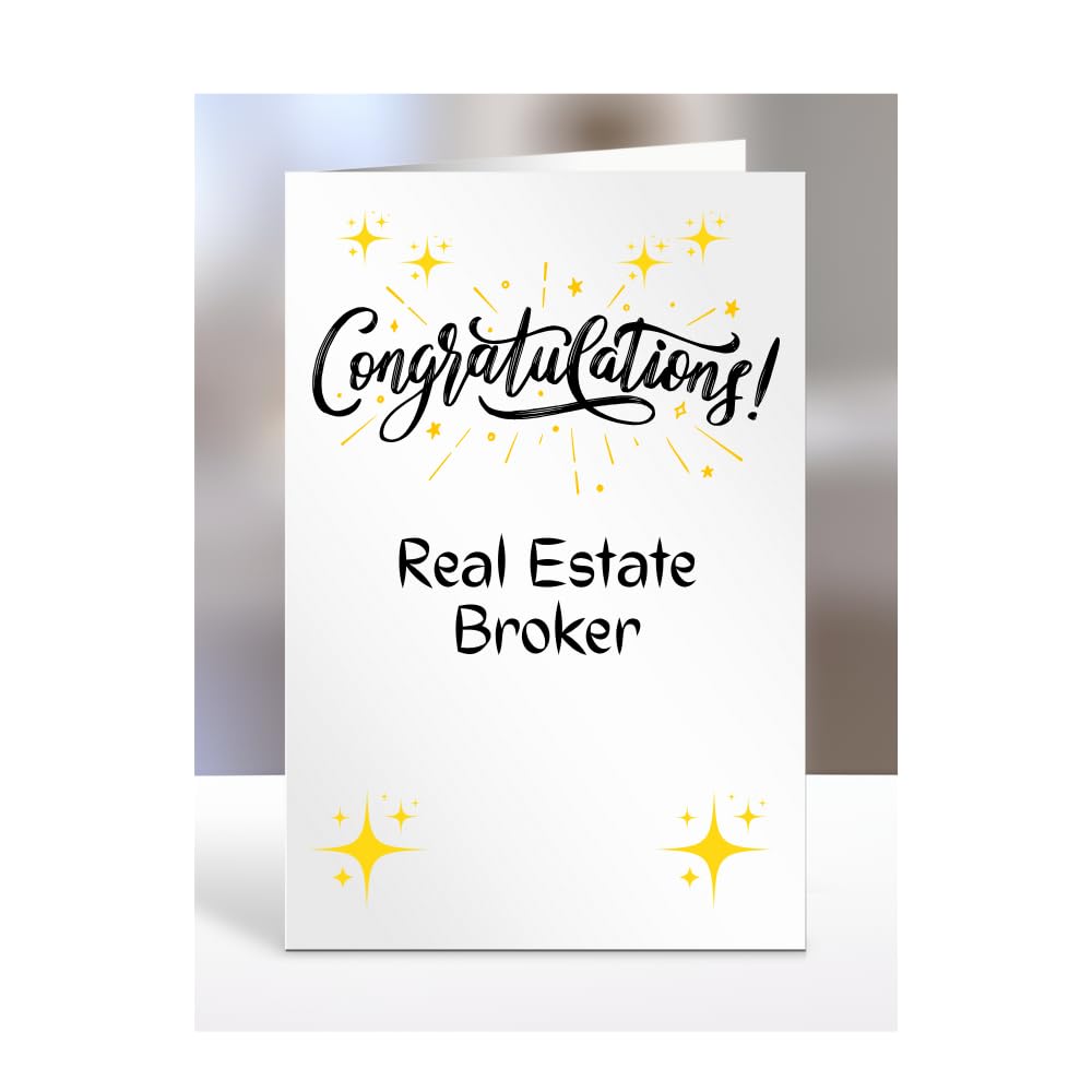Congratulations Real Estate Broker card, gifts for men, women, colleagues, boss, manager, son, daughter, grandson, presents for christmas, A5-243c_100