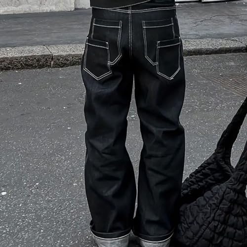 Denim Cargo Pants Y2k Men Baggy Jeans Wide Leg Skater Pants Oversized Black Jeans Harajuku Streetwear4