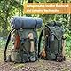 EFUTURETIME Holzbohrer Manuell Bushcraft, φ25x160mm, Schlangenbohrer Outdoor aus Stahl mit Braune Ledertasche & 180mm Klappsäge, Holz Handbohrer Bushcraft Set für Holzbearbeitung Survival Tool Camping