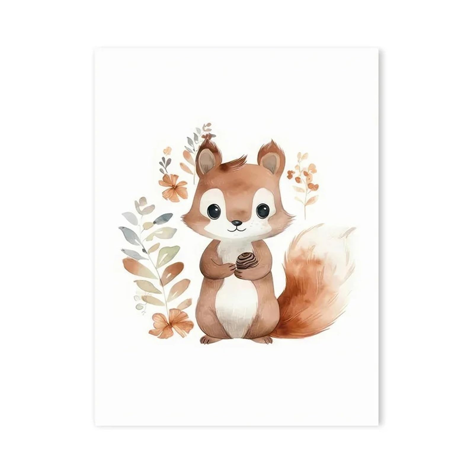 Peintures sur Toile Ours et Hibou : Douceur d'Automne Enfant