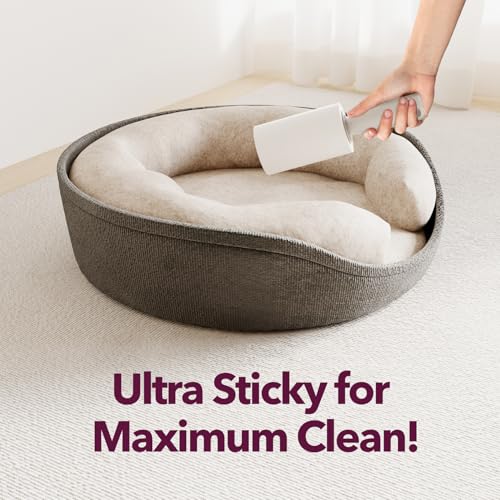 Image of Lint Rollers for Pet Hair Extra Sticky, 550 Sheets Mega Value Set Lint Roller with 2 Upgraded Handles, 5 Rollers Portable Pet Lint Remover for Clothes, Furniture, Carpet, Dog & Cat Hair Removal