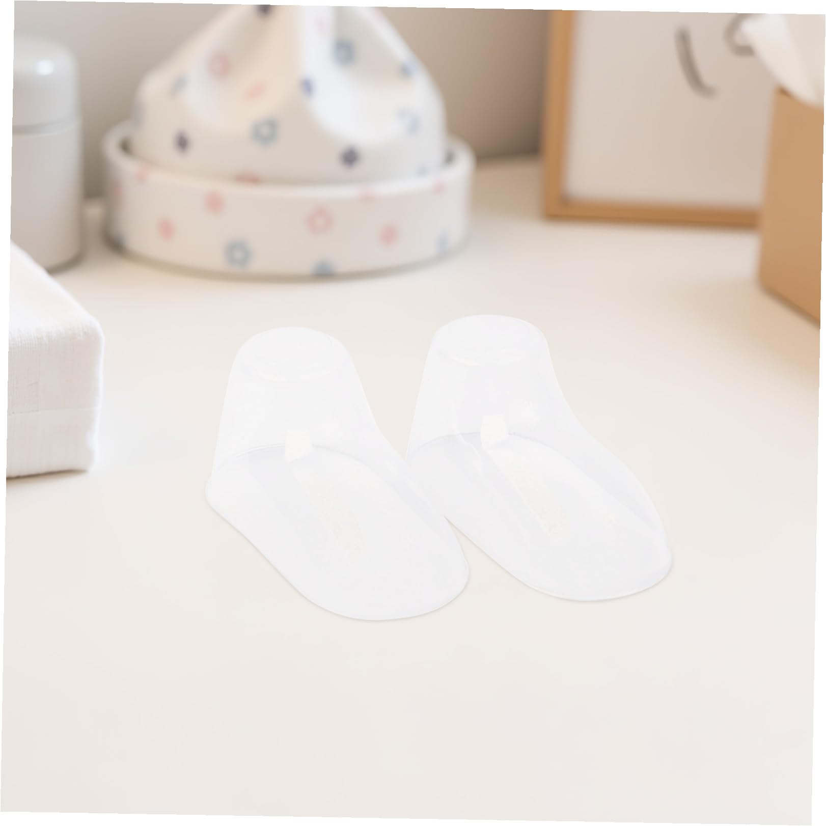 Transparente Kunststoff Babyfüße Schuh Präsentationsständer 100 Stück Schadstofffrei Langlebig für Babysocken und Kinderschuhe Formstabiler Schuhhalter für Schuhdisplays