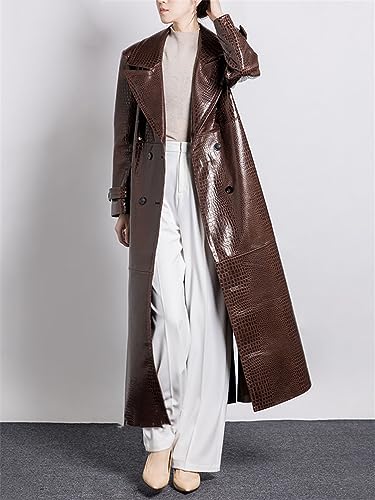 Ownwfeat Women’S Faux PU Leather Jacket Pu Leather Trench Coat2