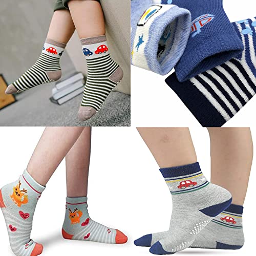 Image of Kidbee Baby Boy's Organic Cotton Anti Slip Grippers Socks
