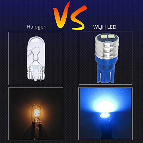 Wljh T10 194 Led Bulbs W5W 3 Watt For Car Exterior Interior Lights Instrument Cluster Panel Gauge Dash Lights Trunk Park License Plate Bulb 12V Bright Ice Blue 10Pack #TOP3