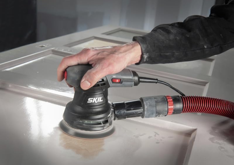 Skil 7422 AA szlifierka mimośrodowa o mocy 300 W i 3 arkuszach szlifierskich (z przełącznikiem gazowym, ergonomiczne zastosowanie jedną ręką, zintegrowany system zbierania kurzu, szlifierka)