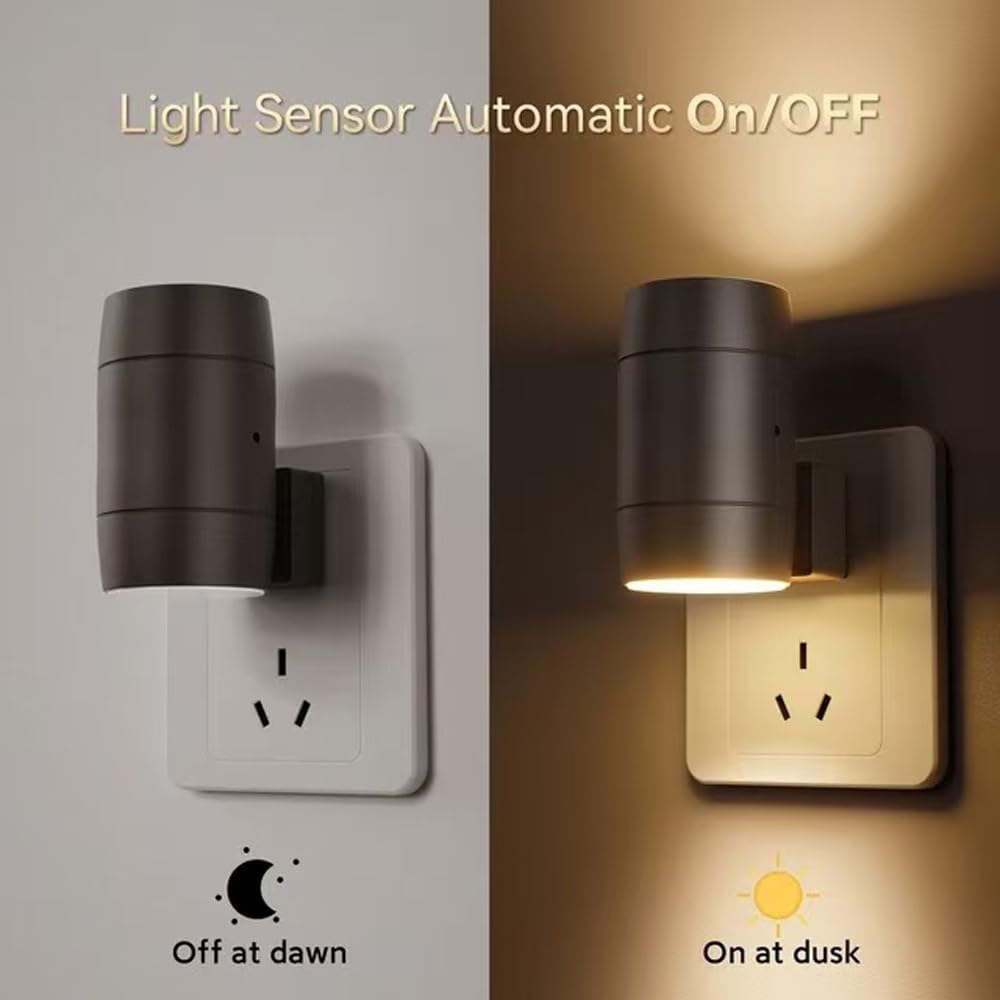 Generico Luce notturna da parete, morbida e sonnolenta, sensore automatico ON/OFF, confezione da 2, 110V/220V, luce d'atmosfera per camera da letto, stanza dei bambini, cucina