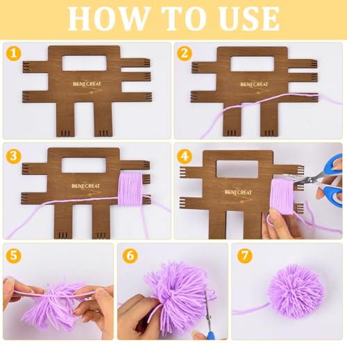 BENECREAT 5 Sizes Wooden Pompom Maker - Image 4