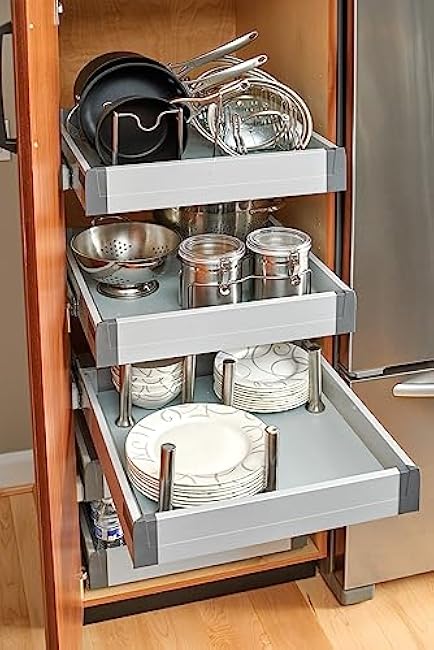 Rev-A-Shelf - 4DPBG-3021-1 - 30 x 21 Wood with Grey Vinyl Lining Peg Board Drawer Insert