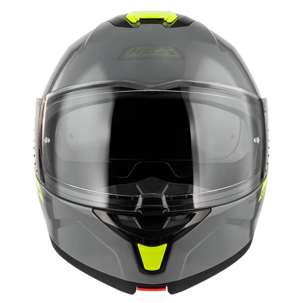 NZI Combi 3 Duo Nouveau Gris Amarillo Intercom Sena - Casco de Moto Modular Abatible Bluetooth Integrado con Visor Solar - Unisex Hombre y Mujer - Homologado P/J ECE 22.06