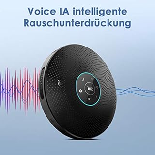 eMeet Altoparlante Bluetooth M2 Max USB vivavoce per 10 – 15 persone, microfono da conferenza con 4 microfoni indicatori, PC vivavoce per Skype, Zoom