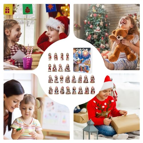 Christmas Countdown Calendar,Holiday-Themed Jesus Pendant 24 Days - 2D Acrylic Ornament Festive Decor for Gathering Party Wall Display Home Festival Activities House (Model B) - Image 5