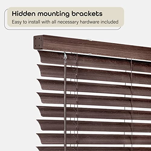 PowerSellerUSA Achim Home Furnishing Cordless GII Luna 2" Slat Mahogany Venetian Window Blinds 29" W x 64" L - Image 3