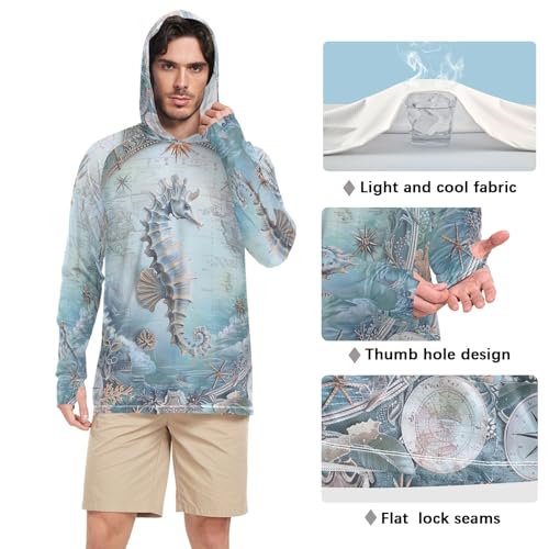 Golden Sun Face Sun Blocking Shirts UPF 50+, Cooling Long Sleeve Shirts, Mens Long Sleeve Running Shirt4