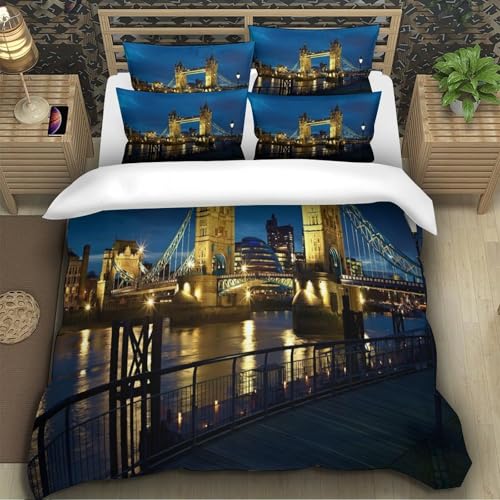 Housse de Couette Anti-Allergie London Bridge en Microfibre
