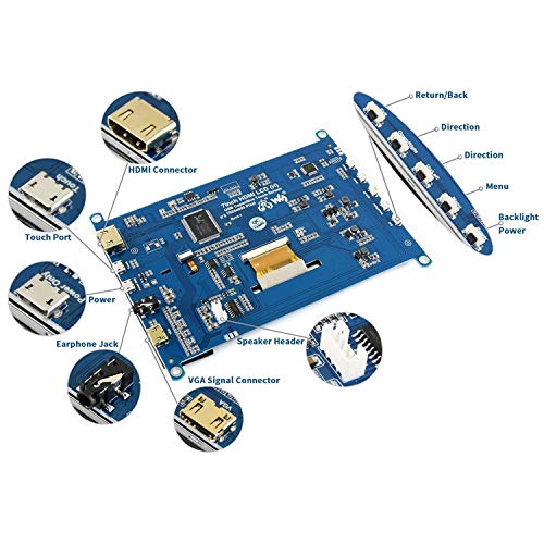 Arduino Strumenti di Progettazione Elettronica e Forniture CTJ Waveshare 7 Pollici HDMI LCD (H) IPS 1024x600 dello Schermo di Tocco Capacitivo, Supporta Multi Mini-PC Multi Sistemi