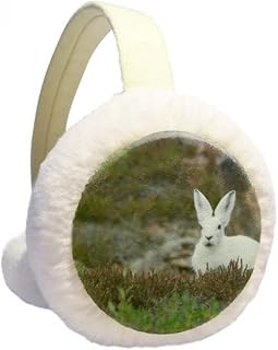 White Rabbits Science Nature Scenery Aquecedor de orelhas de inverno de lã peluda para ambientes externos