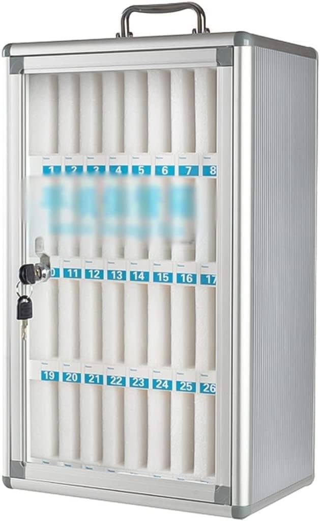 Cell Phones Storage Cabinet, Cell Phones Holder Storage Box, Wall-Mounted with A Locked Can Be Carried By Hand,for Office Classroom,Onecolor-12