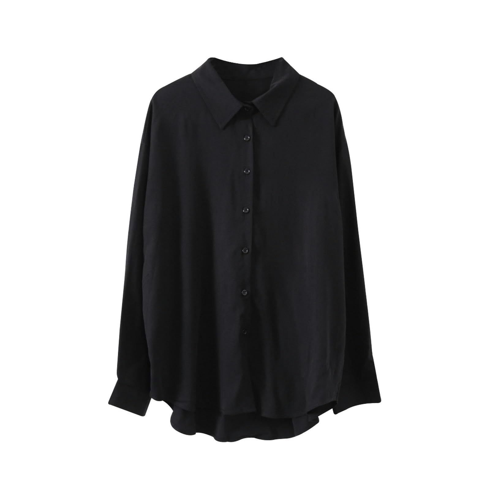Camisa Blanca para Mujer, Camisa Holgada de Manga Larga con Capas, Color Naranja, Talla L