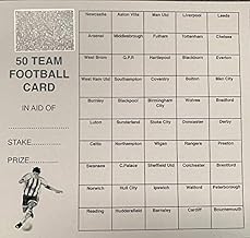 50 x 50 TEAM FOOTBALL FUNDRAISING SCRATCH CARDS