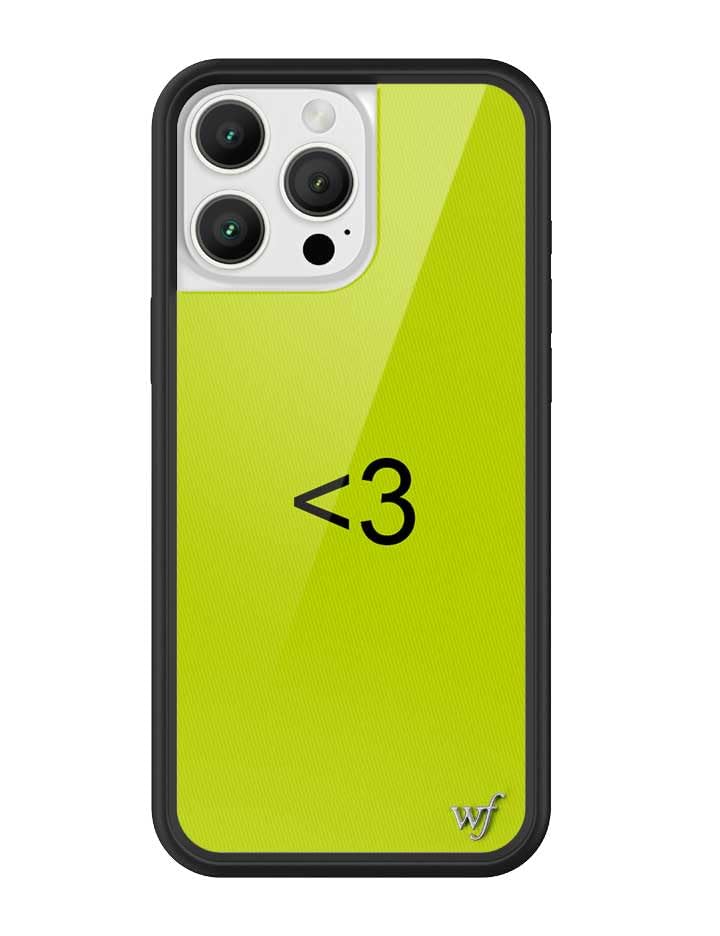 Image of Wildflower Cases - Compatible with iPhone 16 Pro Max| Protective Black Bumper, 6.5ft Drop Test Certified, Women Owned Small Business | Green Heart Charli XCX Trendy Music | Collab - BRAT