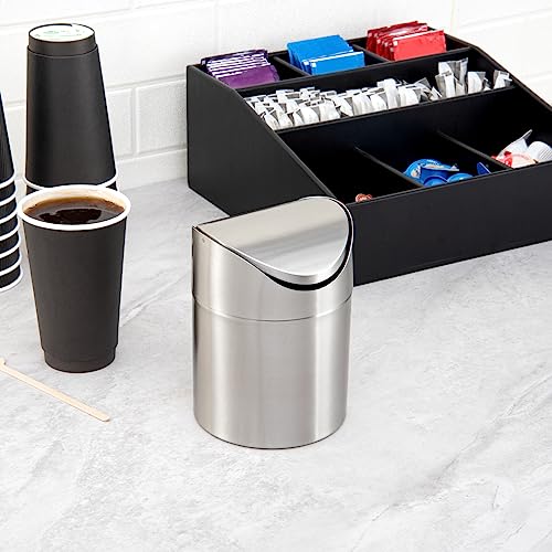 Caneca de basura mini rectangular acero inoxidable 0.4 gal miniatura 3