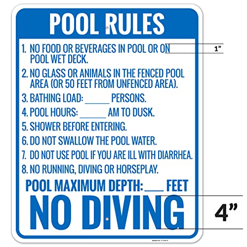Cartel reglas piscina Florida aluminio 24x30 pulgadas miniatura 7