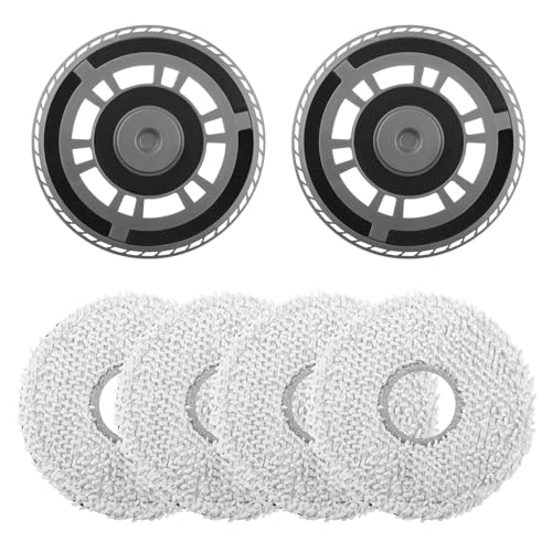Lot de 4 chiffons lingettes avec 2 supports de rechange pour aspirateur robot Dreame L10s Pro Ultra...