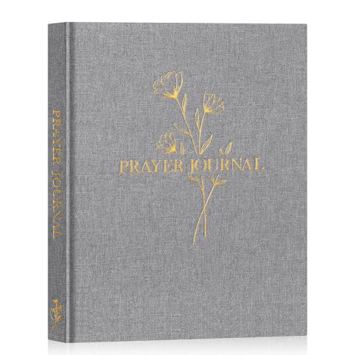 Lanpn Diario Cristiano di preghiera, Agenda delle Preghiere devozionale ogni settimana, Christian Bible Prayer Journal Notebook, Gratitudine e Riflessioni sui Versetti Biblici Regalo religioso, Grigio