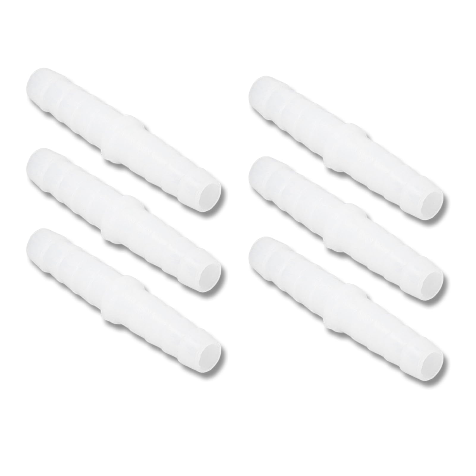 Generic Raccord de Tuyau en Plastique 10 Pièces, Tuyau Barbe Raccord Droit égal Barbelé en PE Résistante, Joint Union adaptateur à L'usure pour Tuyau de Pompe Tuyau en Silicone(6-6mm)