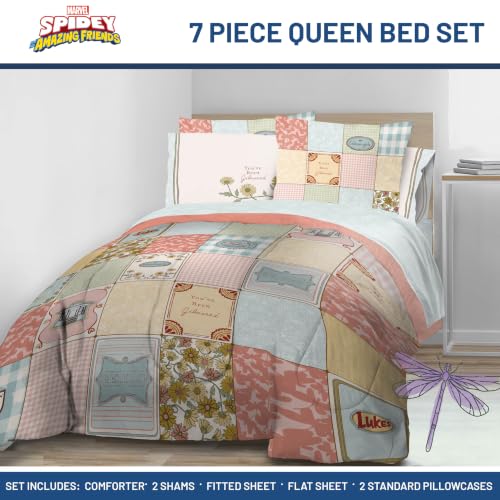 Image of Gilmore Girls Queen Comforter Set 7 Piece Soft Bedding for Girls, Multi | Bed in a Bag, Comforter Sheets Shams Pillowcases, Official Product, Soft Microfiber, Machine Washable, Girls Gift