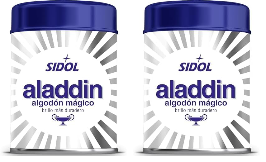 Aladdin - Algodón Limpia Metales, Limpia Plata y Otros Metales - 75 g (Paquete de 2)