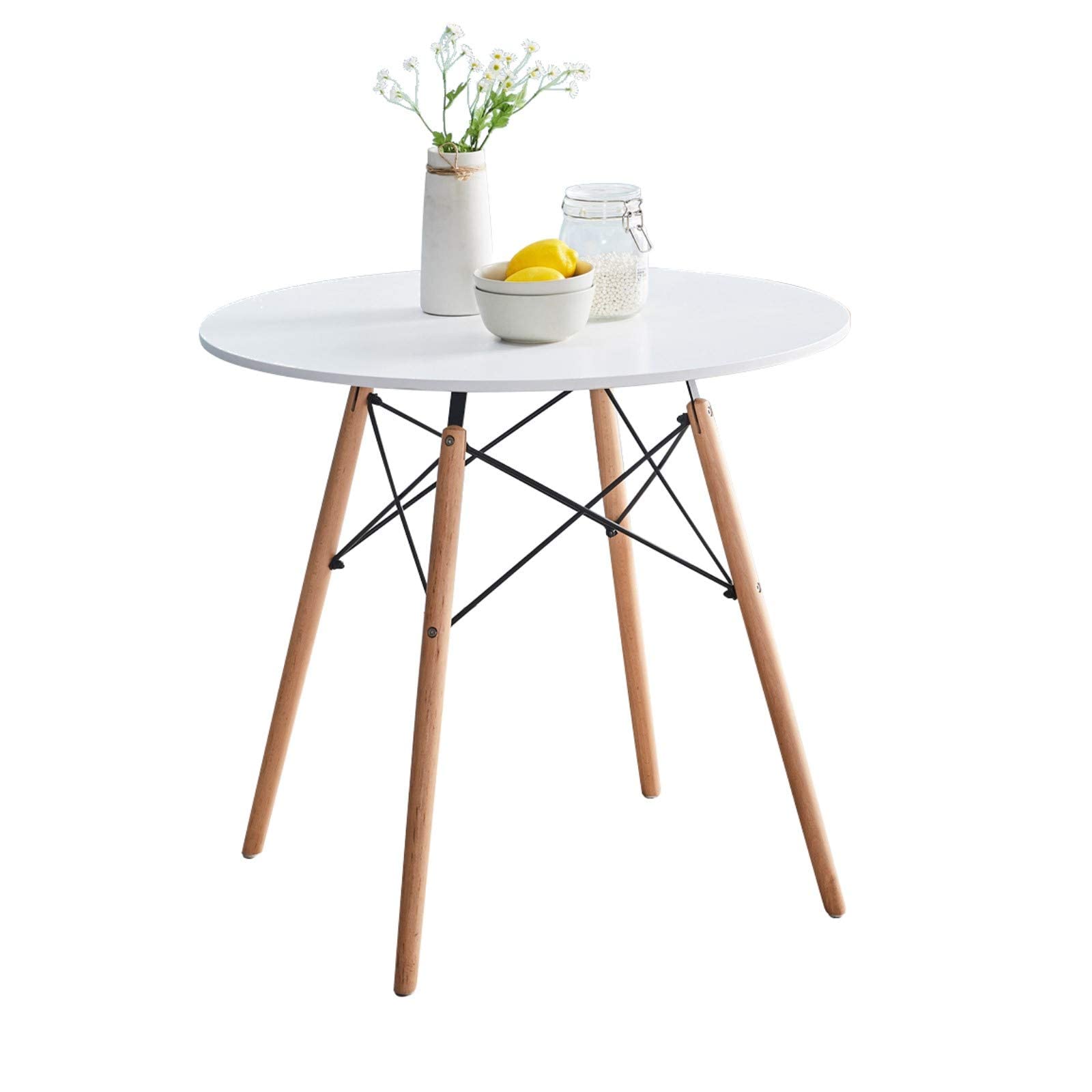 White Dining Table 31.5''Small,Round,Modern Dining Room Table Kitchen Table Coffee Table 