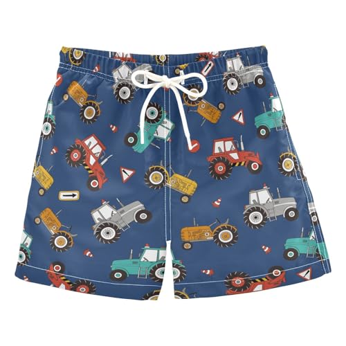 susiyo Boys Swim Trunks Tractors Toddler Swim Shorts Quick Dry Beach Board Shorts Little Boy Bathing Suits Swimwear