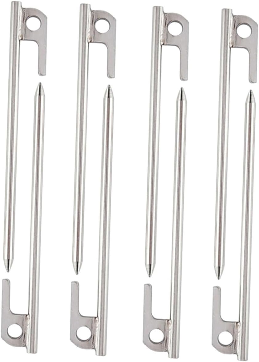 Amosfun 8pcs 30cm 304 Stainless Steel Tent Stakes Ground Nails Camping Tent Pegs Heavy Duty Outdoor Accessories for Camping and Hiking